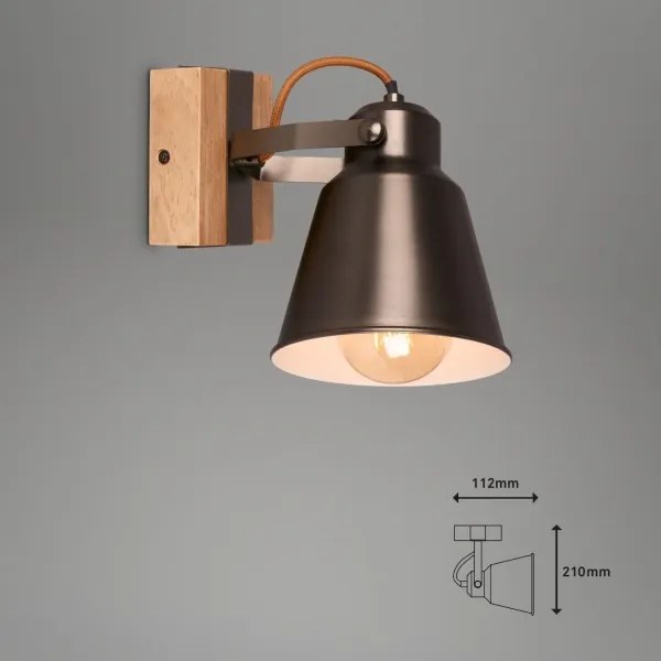 Briloner 2406-014 - Fali spotlámpa RETRO 1xE27/40W/230V barna