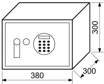 Bútorszéf elektronikus zárral, riasztóval, alulvilágított LCD kijelzővel és nyitókarral