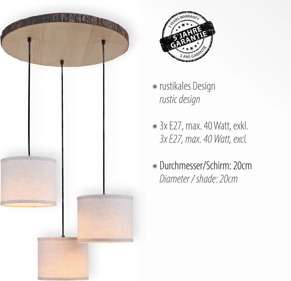 Paul Neuhaus modern skandináv függeszték bark fekete pln11236-79