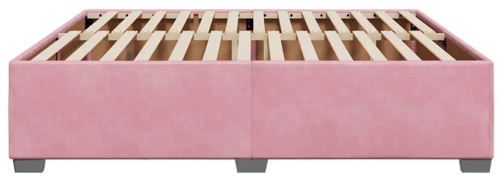 rózsaszín bársony ágykeret 180x200 cm