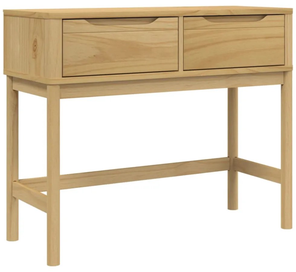 FLORO viaszbarna tömör fenyőfa tálalóasztal 89,5 x 36,5 x 73 cm