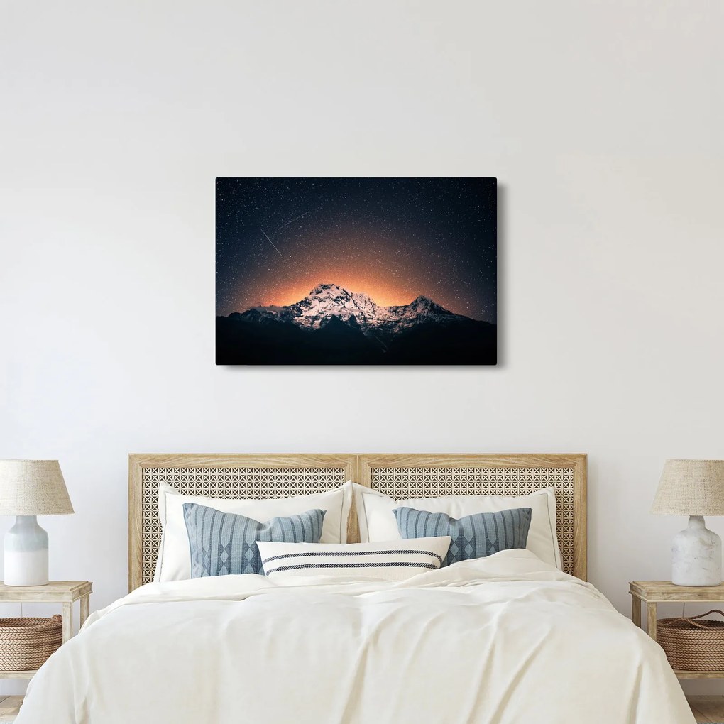 A csillagos ég, a hegyekkel képe (90x60 cm)