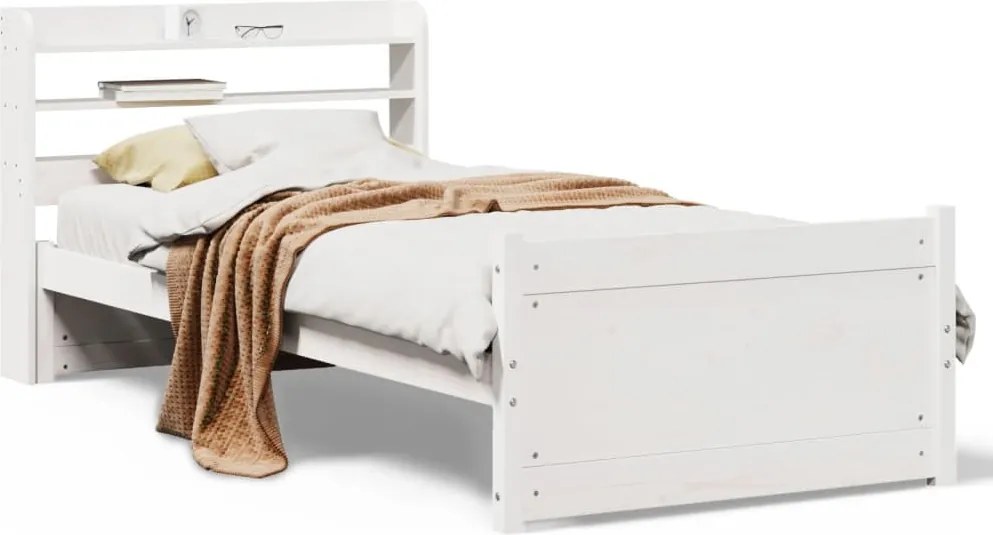 vidaXL fehér ágykeret fejtámlával matrac nélkül 90x190 cm