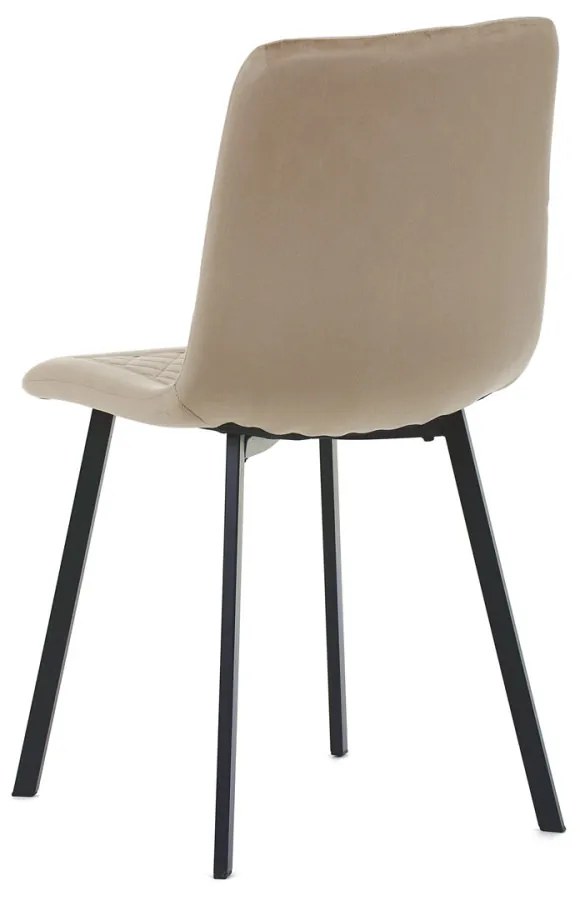 Scaun tapițat cu material din catifea de culoare cappuccino. DCL-973