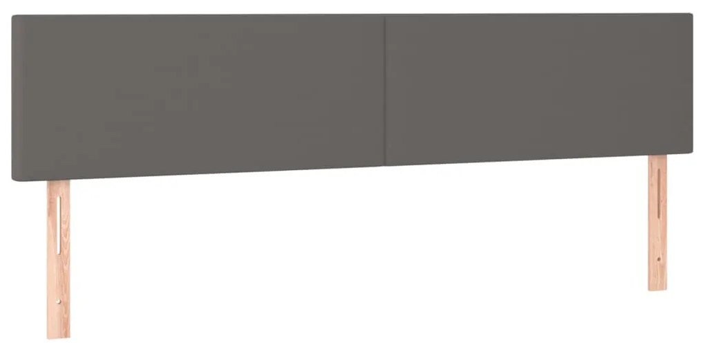 szürke műbőr LED-es fejtámla 200 x 5 x 78/88 cm
