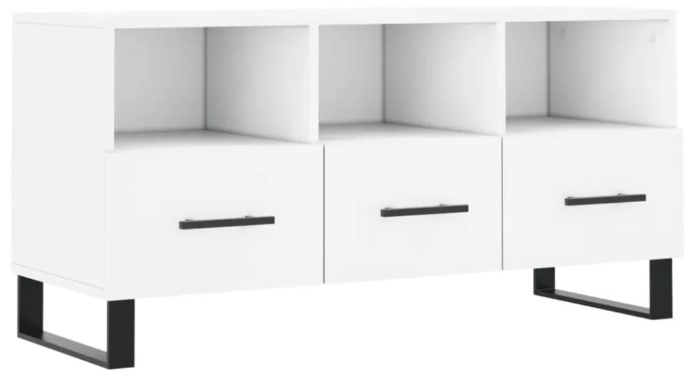 fehér szerelt fa TV-szekrény 102 x 36 x 50 cm
