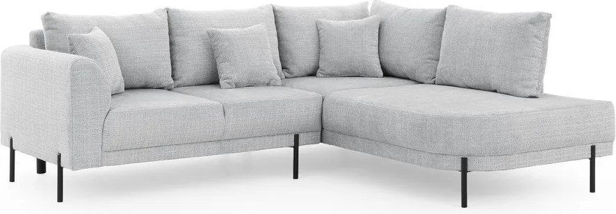 Világosszürke zsenília sarokkanapé (jobb oldali-L alakú) Mauris – Ropez