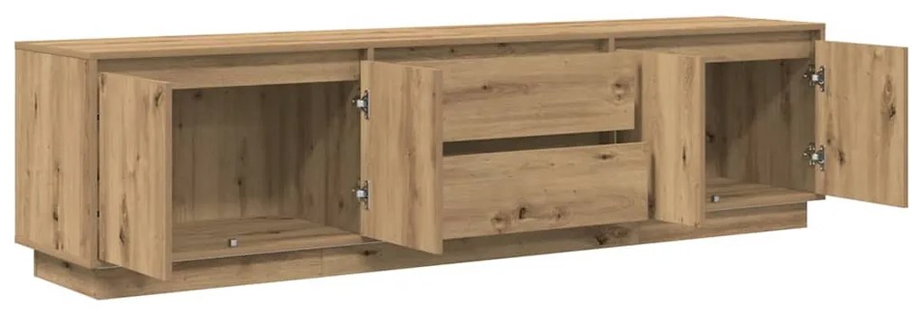 kézműves tölgy színű TV-szekrény LED-lámpákkal 193,5x41x50 cm