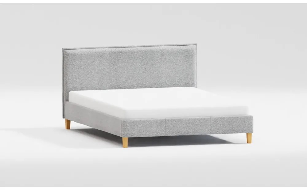 Szürke kárpitozott egyszemélyes ágy ágyráccsal 90x200 cm Tina – Ropez