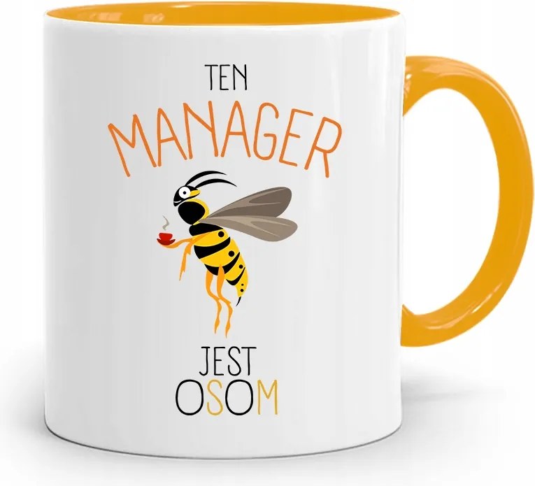 Menedzser Bögre Sárga Ajándék fényképes nyomtatással