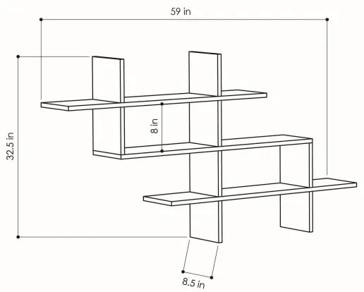 Fali polc HALIC 82x150 cm tölgy
