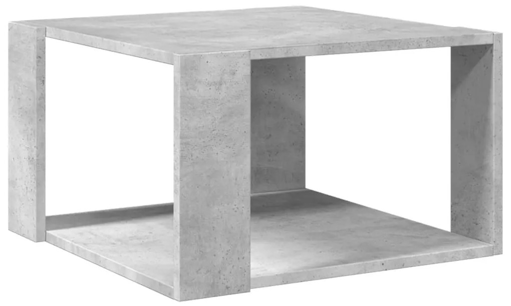 Betonszürke szerelt fa dohányzóasztal 51,5 x 51,5 x 30 cm