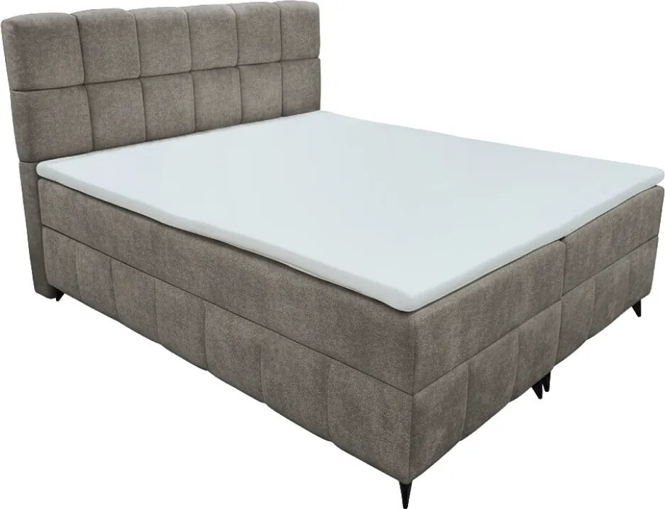 Boxspring ágy, 160x200, barnásszürke taupe, ALMA