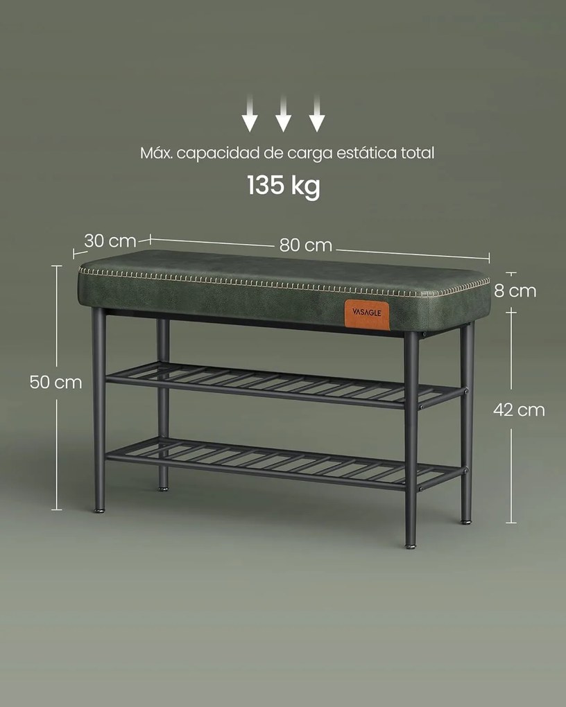 Ekho cipőpad, bejárati cipőtartó 30x80x50 cm, erdőzöld
