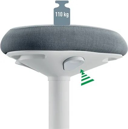 Állószék, billenő, ergonomikus, LEITZ Ergo Active, világosszürke (E65450085)