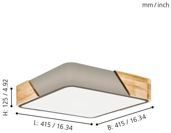 Eglo 99462 - Mennyezeti lámpa GRIMALDINO 2xE27/28W/230V