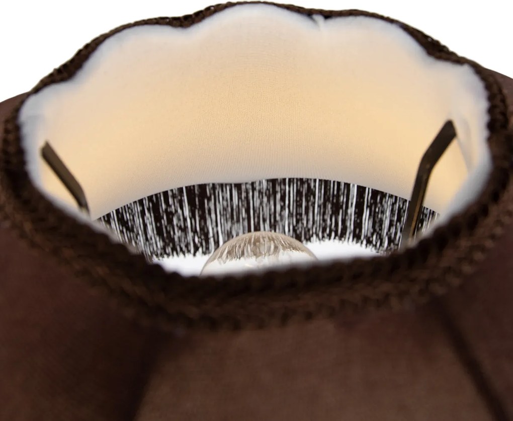 Állólámpa fekete barna búrával és fehér belsővel 45cm - Classico