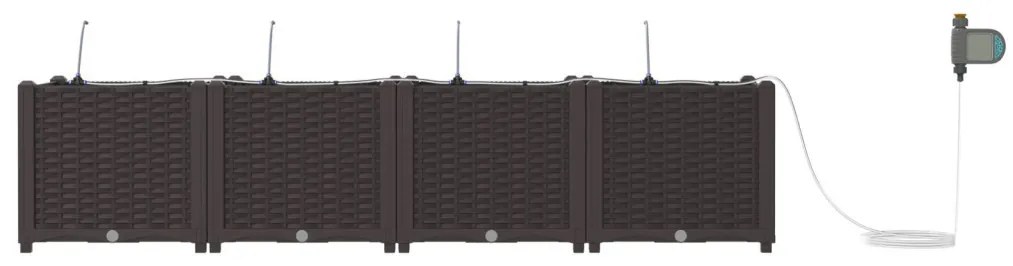 Kerti Ültetők Vízöntöző Rendszerrel 4 db Barna