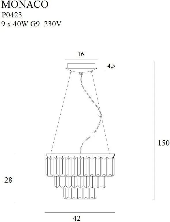 Függeszték Arany MONACO MAXLIGHT P0423