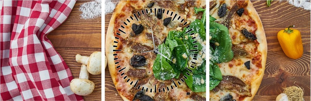 Pizza képe (órával) (90x30 cm)