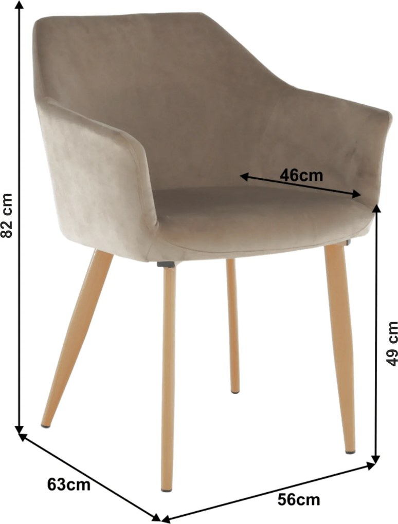 Szék, szövet Taupe szürke-barna/bükk, ODOVEL