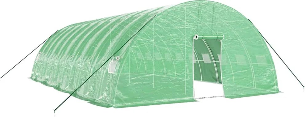 vidaXL zöld acélvázas melegház 60 m² 10 x 6 x 2,85 m