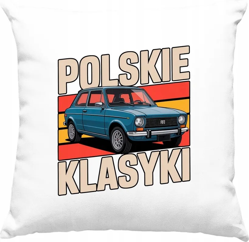 Párna lengyel klasszikus autó-motor fehér