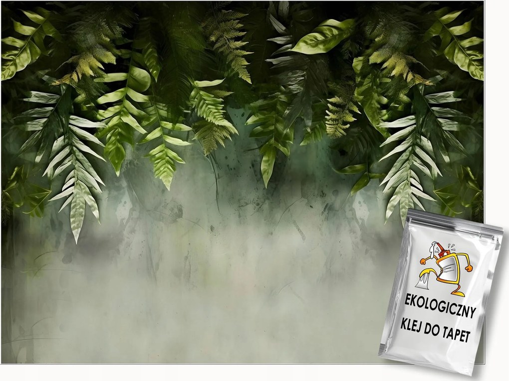 Fotótapéta Levelek Zöld Természet Beton Hálószoba Nappali Tapéta 300x210