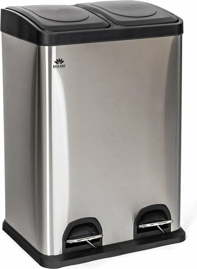 Brilanz szemeteskosár, 2 x 20 l, nerez, 40 l