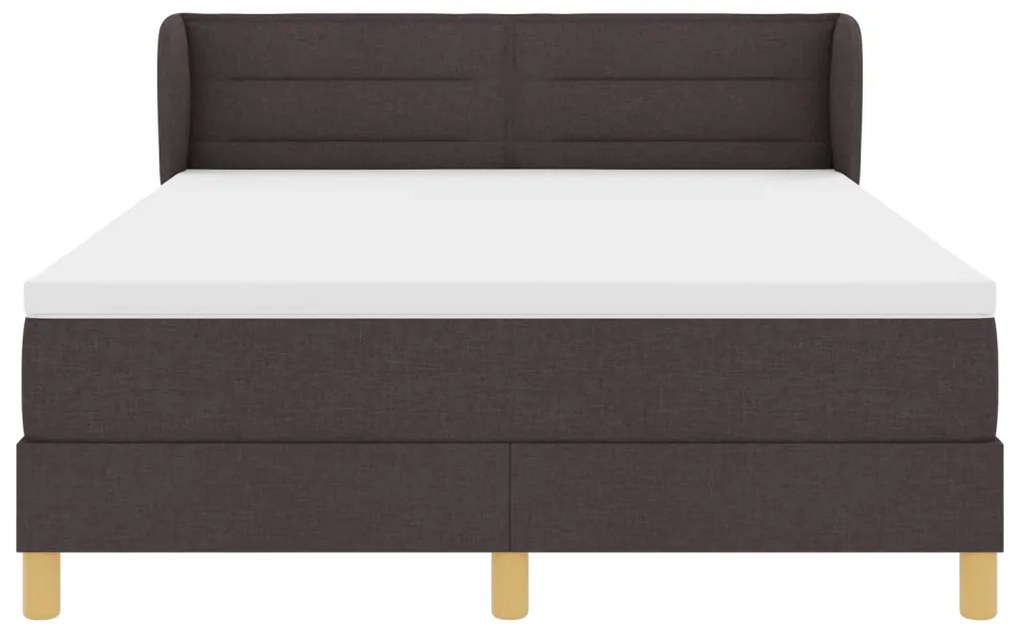Boxspring Ágy Mattresszel Sötétbarna 140x190 cm Szövet