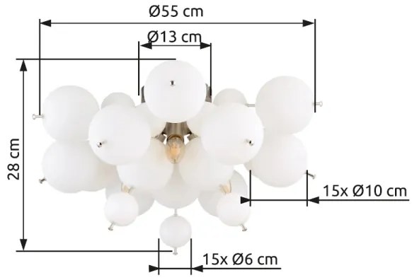 Globo 15633DO - Felületre szerelhető csillár UDO 3xE14/25W/230V átm. 55 cm fehér