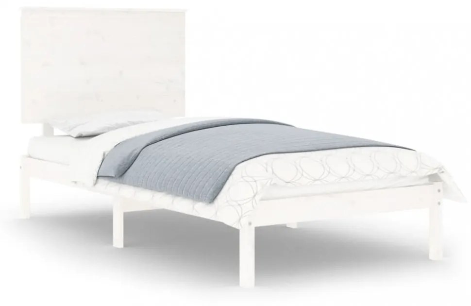 fehér tömör fenyőfa ágy matrac nélkül 100 x 200 cm