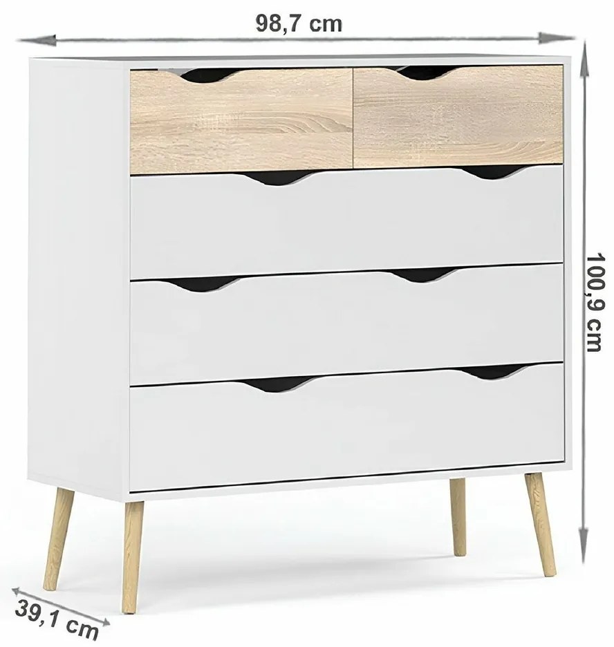OSLO 75456 komód, fehér
