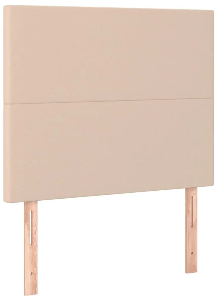 cappuccino színű műbőr rugós ágy matraccal és LED-del 90x190 cm