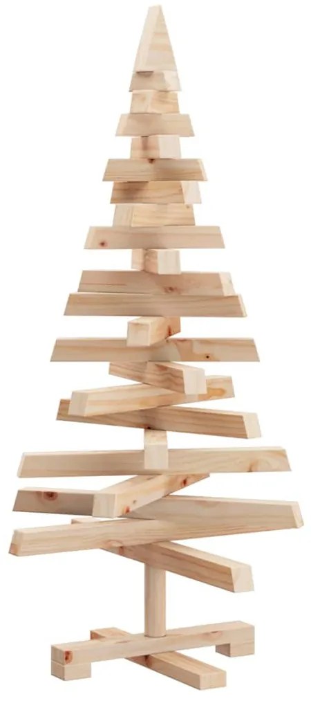 Karácsonyfák állvánnyal Természetes 90 cm Tömör fenyőfa