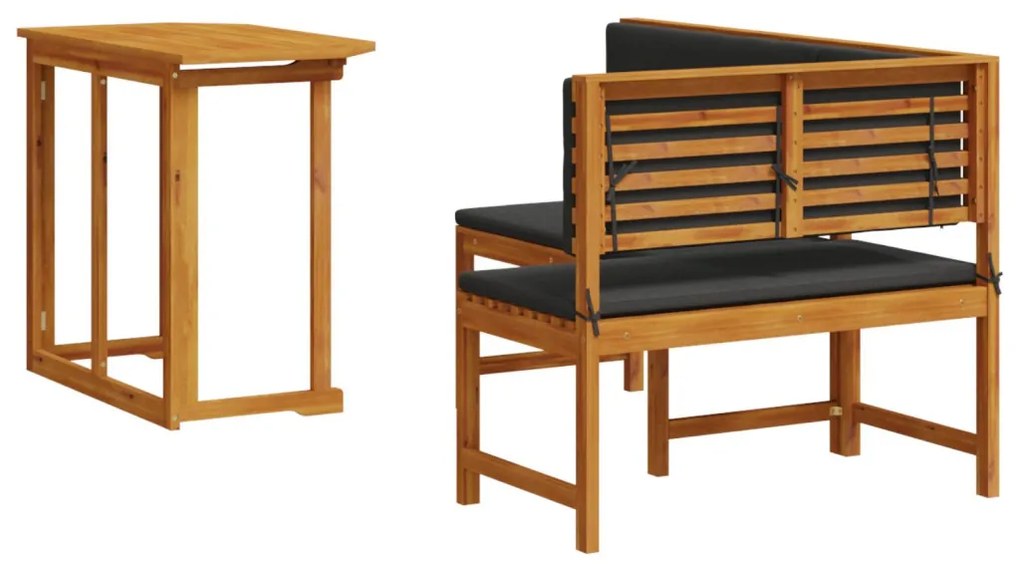 Kert Pad Készlet 2 pcs Barna tömör akácfa