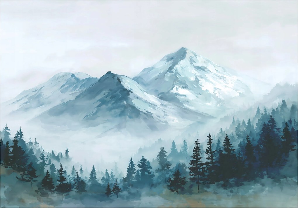 Fotótapéta Hegyek Erdő Természet Tájkép Hálószoba Nappali Tapéta Flizelina 200x140