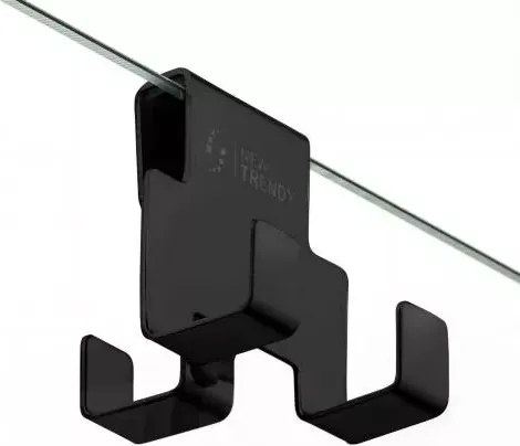 New Trendy törölközőtartó zuhanyüveghez fekete AK-0004