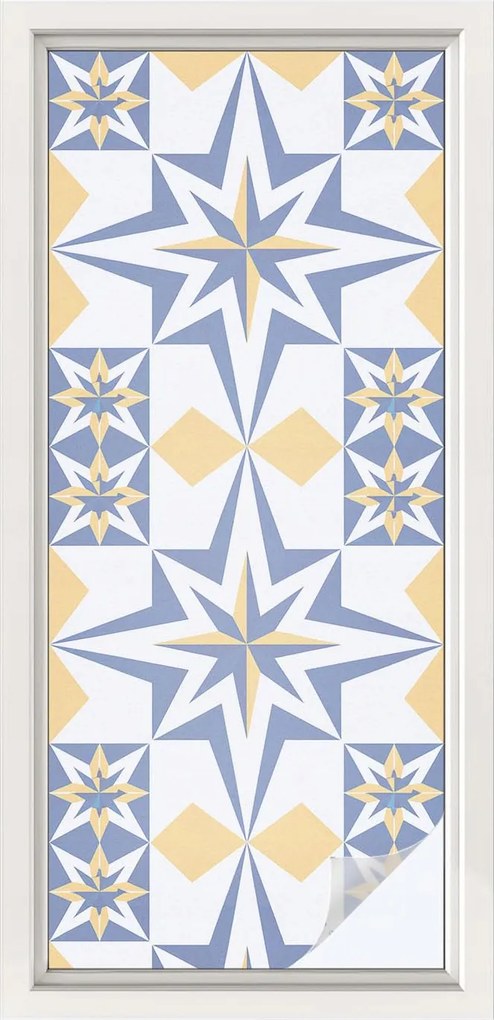 Ablakfólia öntapadós tejes adatvédelem csillag minta 50x116