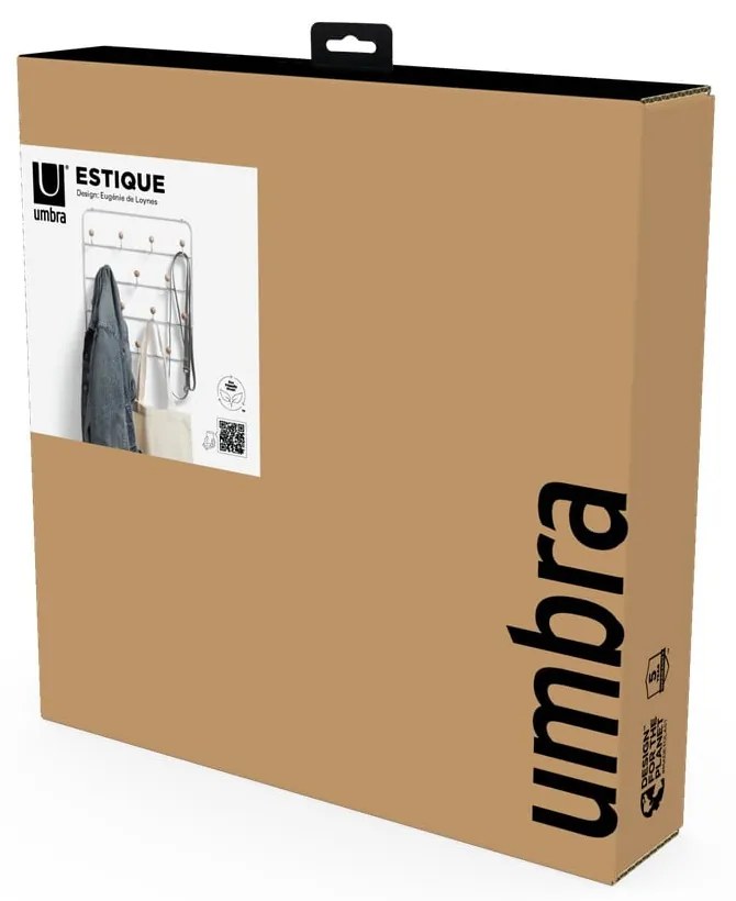 Fehér-natúr színű fém ajtófogas 36 cm Estique – Umbra