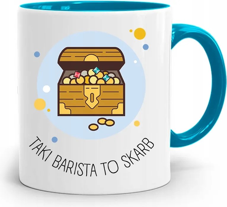 Barista Kávézó Bögre Kék nyomott mintával