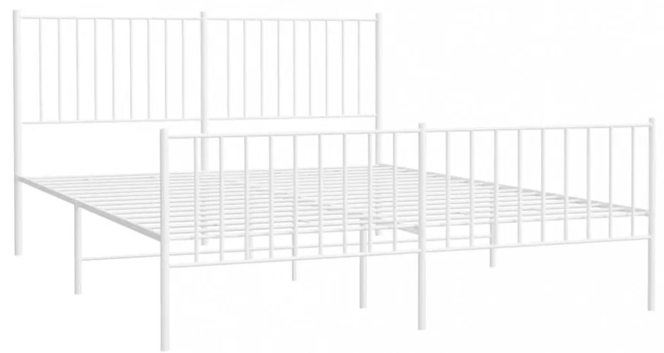 fehér fém ágykeret fej- és lábtámlával 160x200 cm