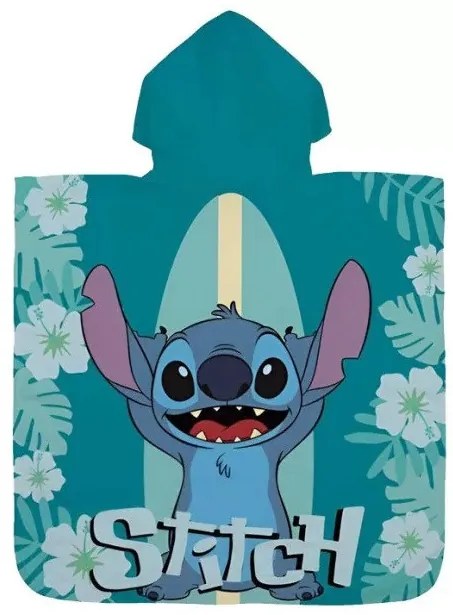 Disney Lilo és Stitch, A csillagkutya Surf strand törölköző poncsó 60x120 cm