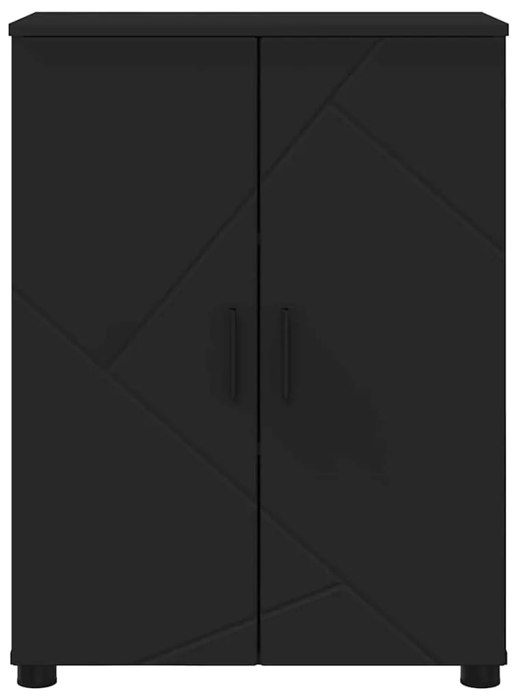 Fürdőszoba Székény polcokkal Fekete 60 x 35 x 80 cm Faanyag