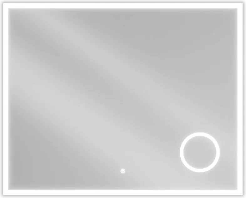 Mexen Kala megvilágított fürdőszobai tükör kozmetikai tükörrel 100 x 80 cm, LED 6000K, páramentesítő - 9820-100-080-611-00