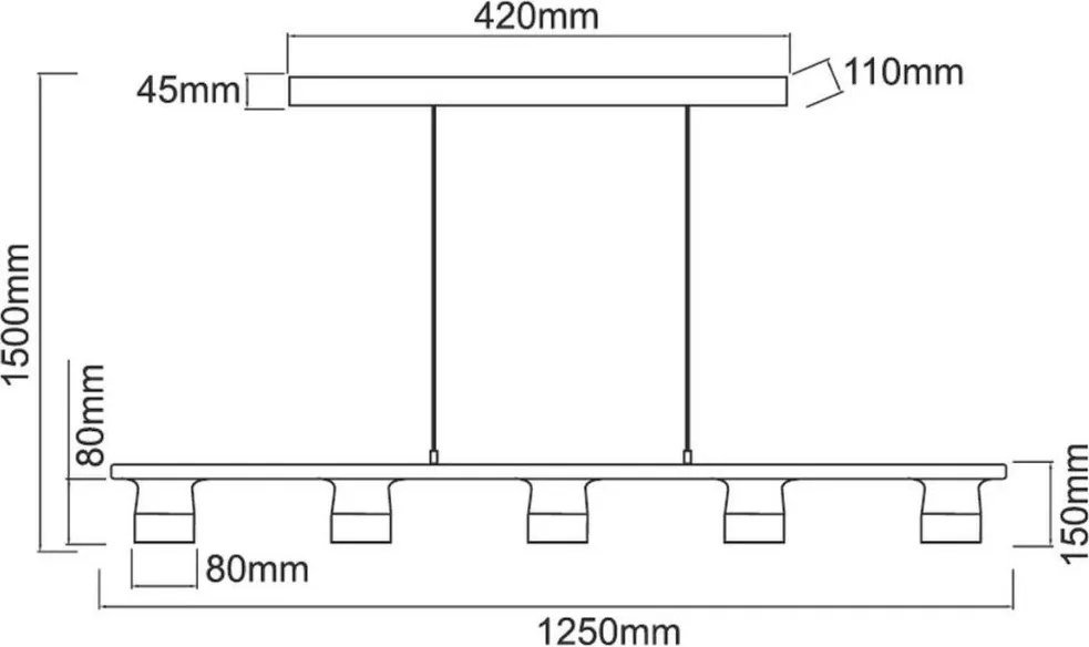 Orlicki Design MELO OR80605 Függőlámpa 5x9,5W/Led 3000K