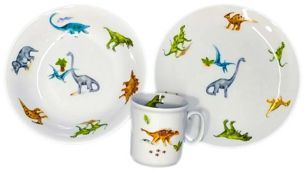 Thun Dinoszauruszok 3 db-os gyerek étkészlet