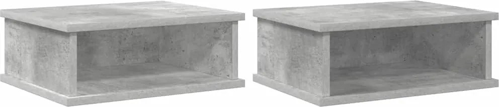 vidaXL Éjjeli asztal 2 pcs Beton Szürke 40 x 31 x 15 cm Faanyag