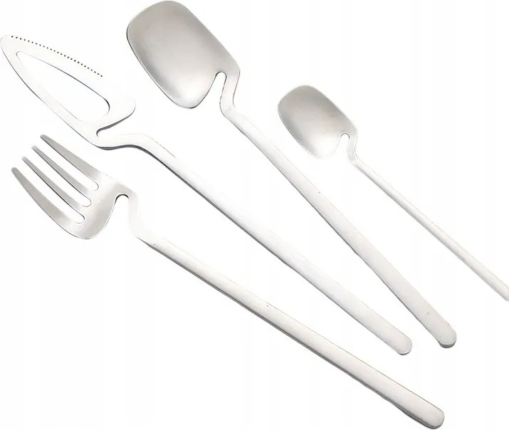 Evőeszköz Készlet Rozsdamentes Acél Kések Villák Kanál 32db Ezüst