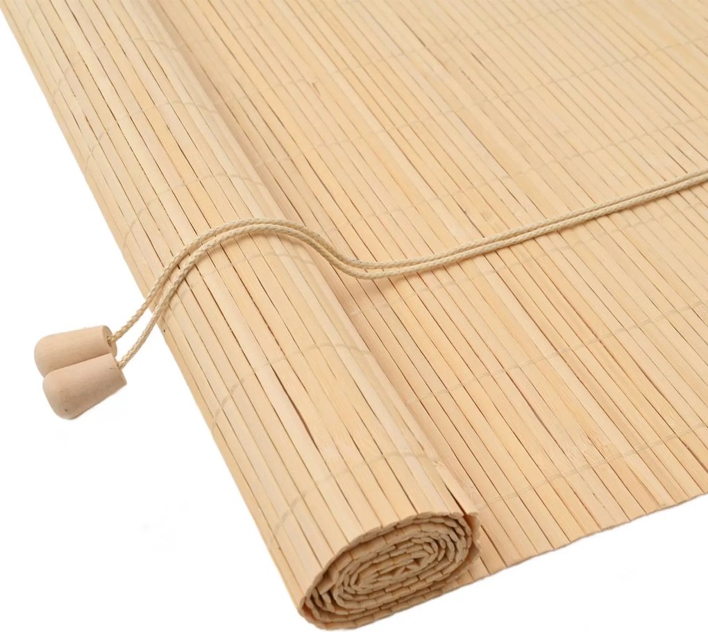 vidaXL Roletta függönyökkel Természet 60 x 160 cm bambusz